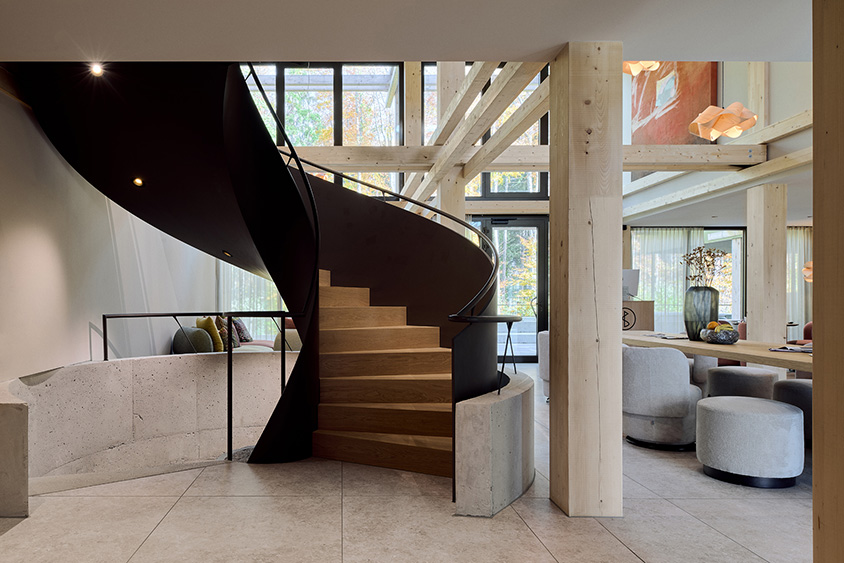 Geschäftstreppe von spitzbart treppen als gebogenen Wangentreppe im Hotel