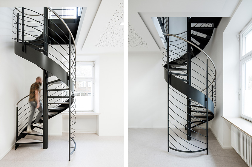 Spindeltreppe als Schulhaustreppe